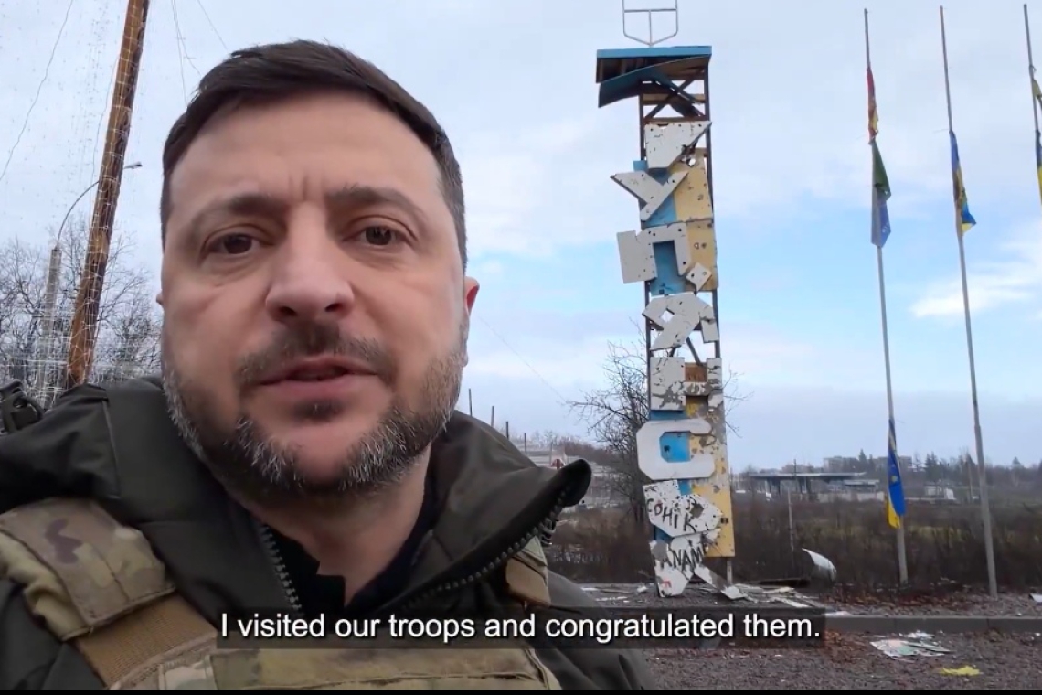 Зеленски посети фронтовата линия в Купянск