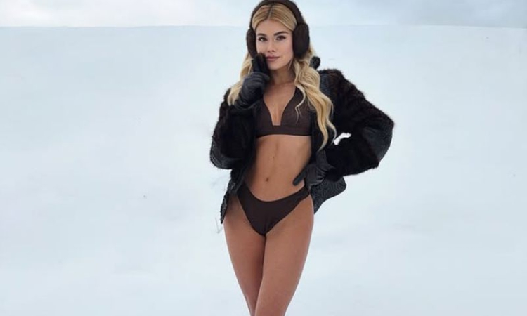 Памела показа перфектните си извивки в снега